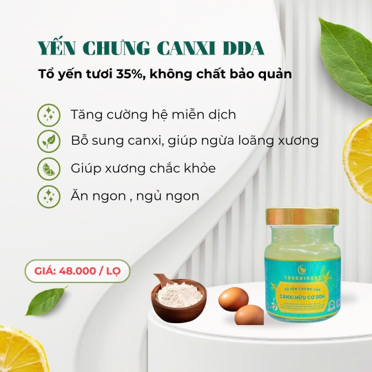 Yến chưng canxin hữu cơ DDA