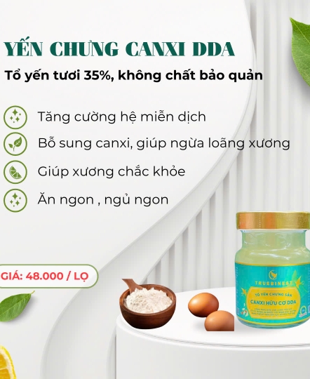 Yến chưng canxin hữu cơ DDA