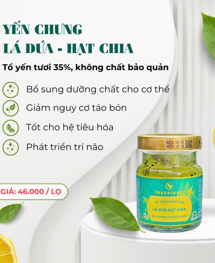 Tổ yến chưng lá dứa hạt chia